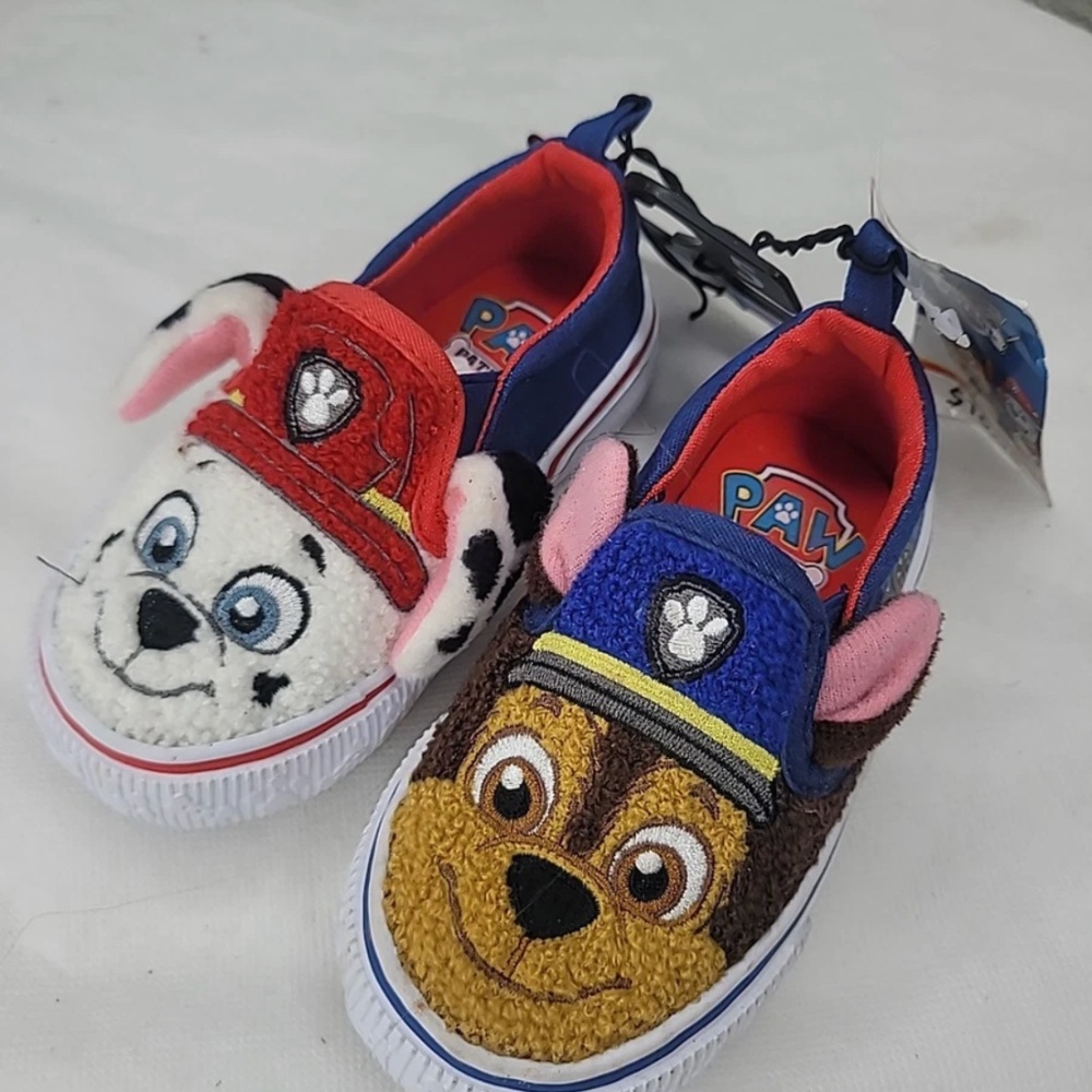 Paw Patrol Toddler Unisex Fuzzy Canvas Slip On Sneakers Shoes Size 10T NWT - Picture 8 of 9